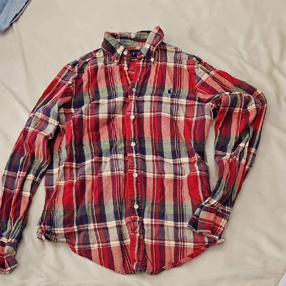 Ralph Lauren Red and Blue Plaid Casual Shirt